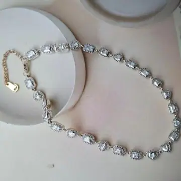 Silver-Tone Heart Zircon Tennis Bracelet (Variant 18) — main view