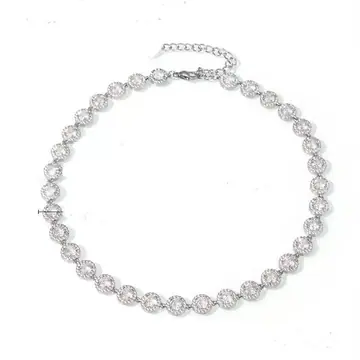 Silver-Tone Heart Zircon Tennis Bracelet — main view