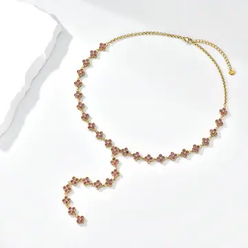 Tan Beaded Y Necklace (Variant 11) — main view