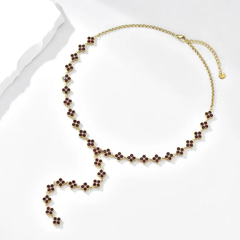 Tan Beaded Y Necklace