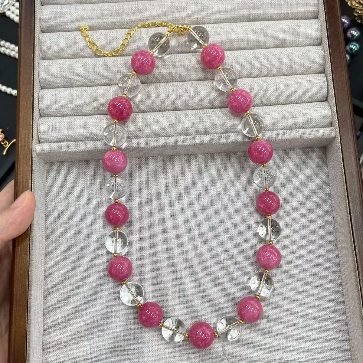 Tri-Colour Bead Necklace (shot-4)