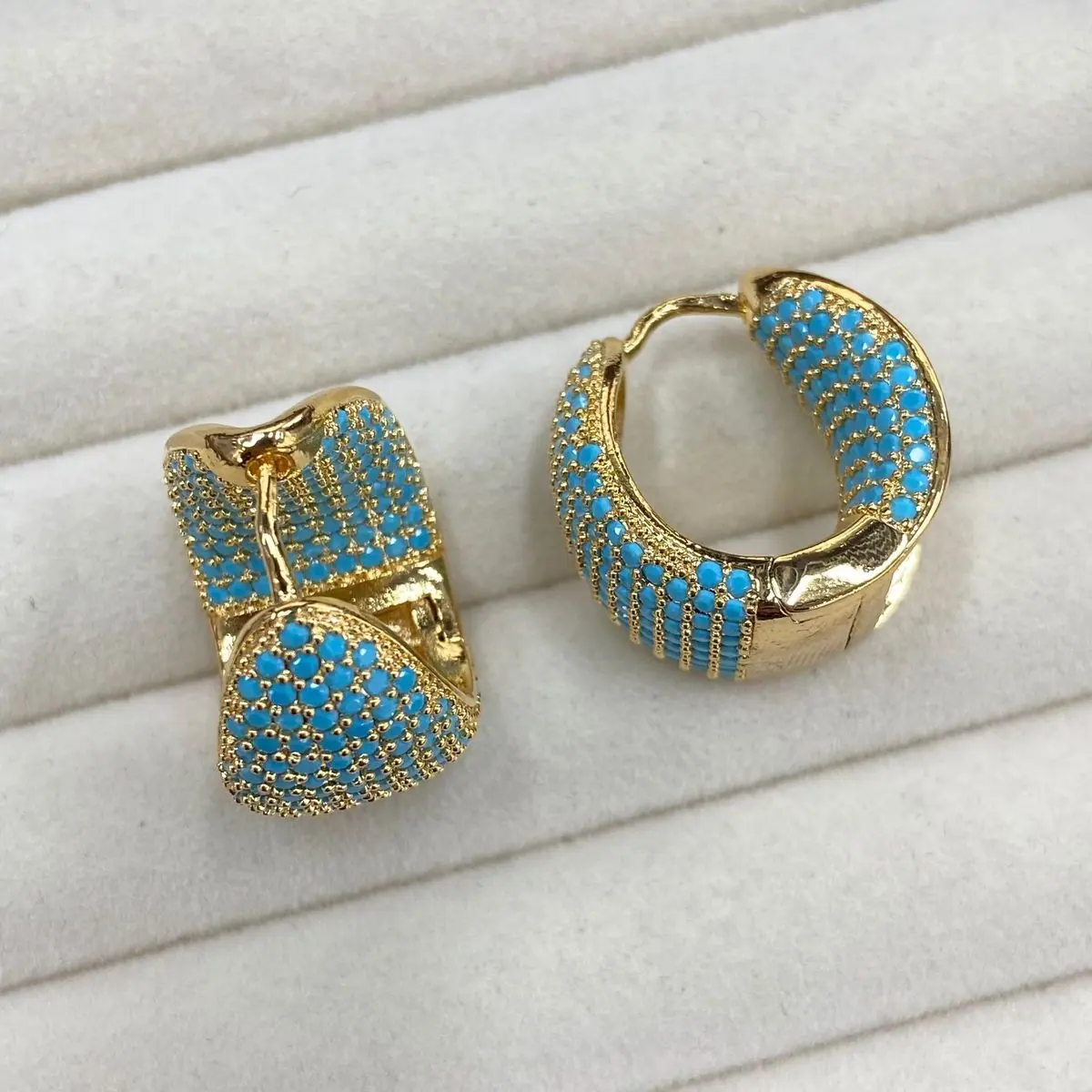 Turquoise Enamel Hoop Earrings (shot-6)