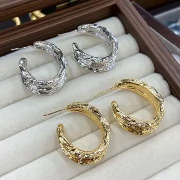 Twisted Open Hoop Earrings — view 2