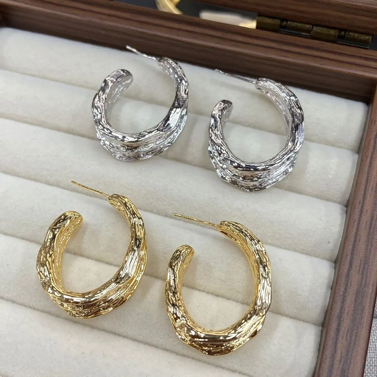 Twisted Open Hoop Earrings (shot-3)