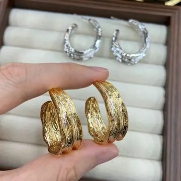 Twisted Open Hoop Earrings — view 4