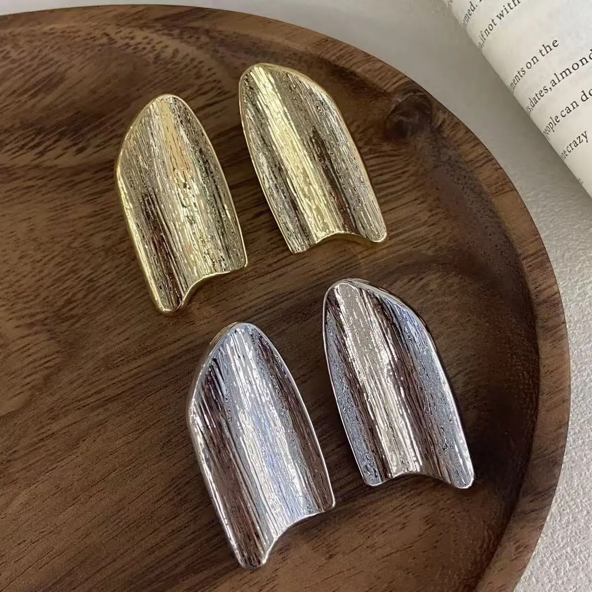 Two-Tone Abstract Teardrop Earrings (shot-2)