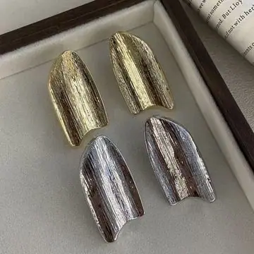 Two-Tone Abstract Teardrop Earrings — view 3