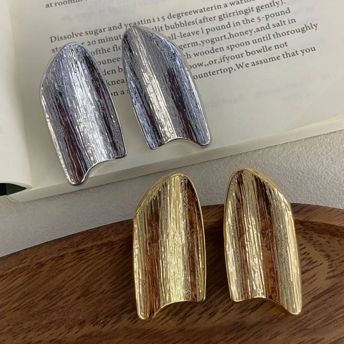 Two-Tone Abstract Teardrop Earrings (shot-4)