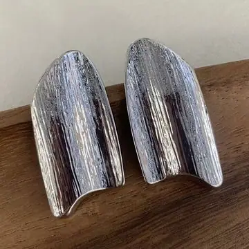 Two-Tone Abstract Teardrop Earrings — view 7
