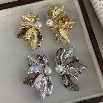 Two-Tone Bloom Statement Earrings — main view