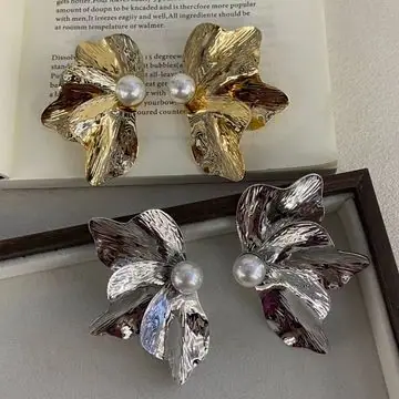 Two-Tone Bloom Statement Earrings — view 4