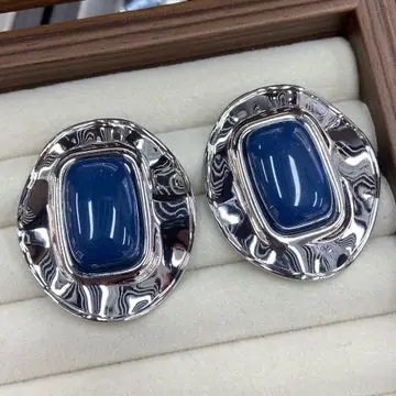 Two-Tone Cabochon Statement Earrings — view 4