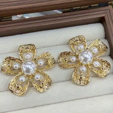 Two-Tone Clover Cluster Earrings — view 5