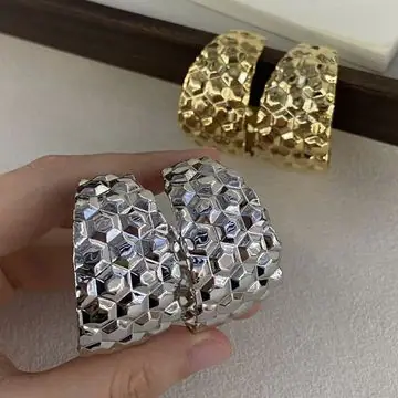 Two-Tone Hammered Cuff Bracelet — view 3