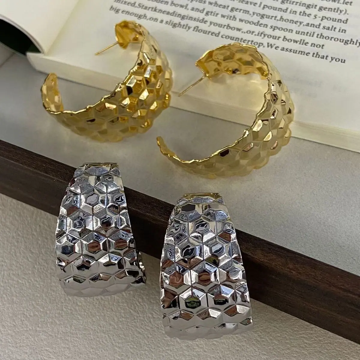 Two-Tone Hammered Cuff Bracelet (shot-4)