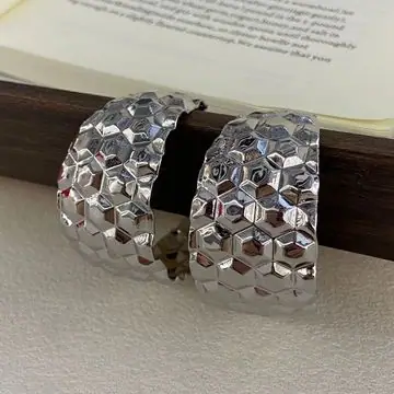 Two-Tone Hammered Cuff Bracelet — view 6