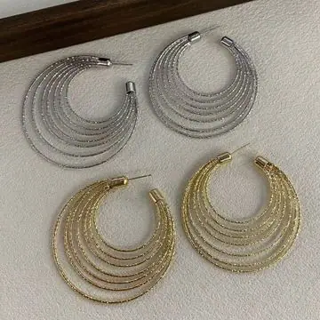 Two-Tone Layered Hoop Earrings — main view