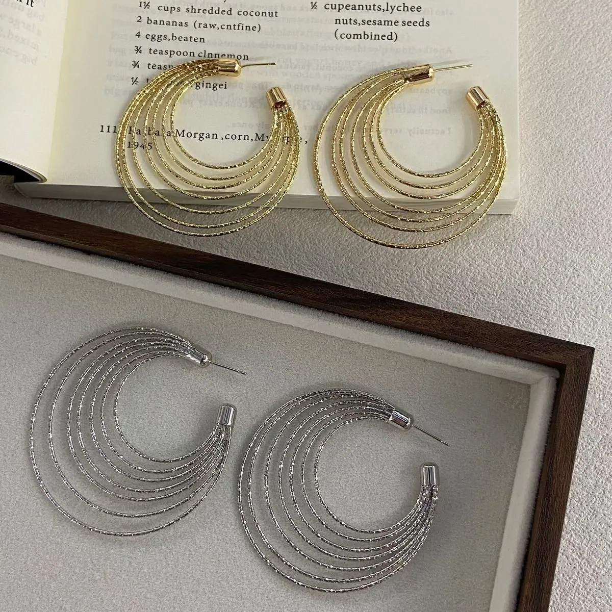 Two-Tone Layered Hoop Earrings (shot-2)