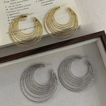 Two-Tone Layered Hoop Earrings — view 3