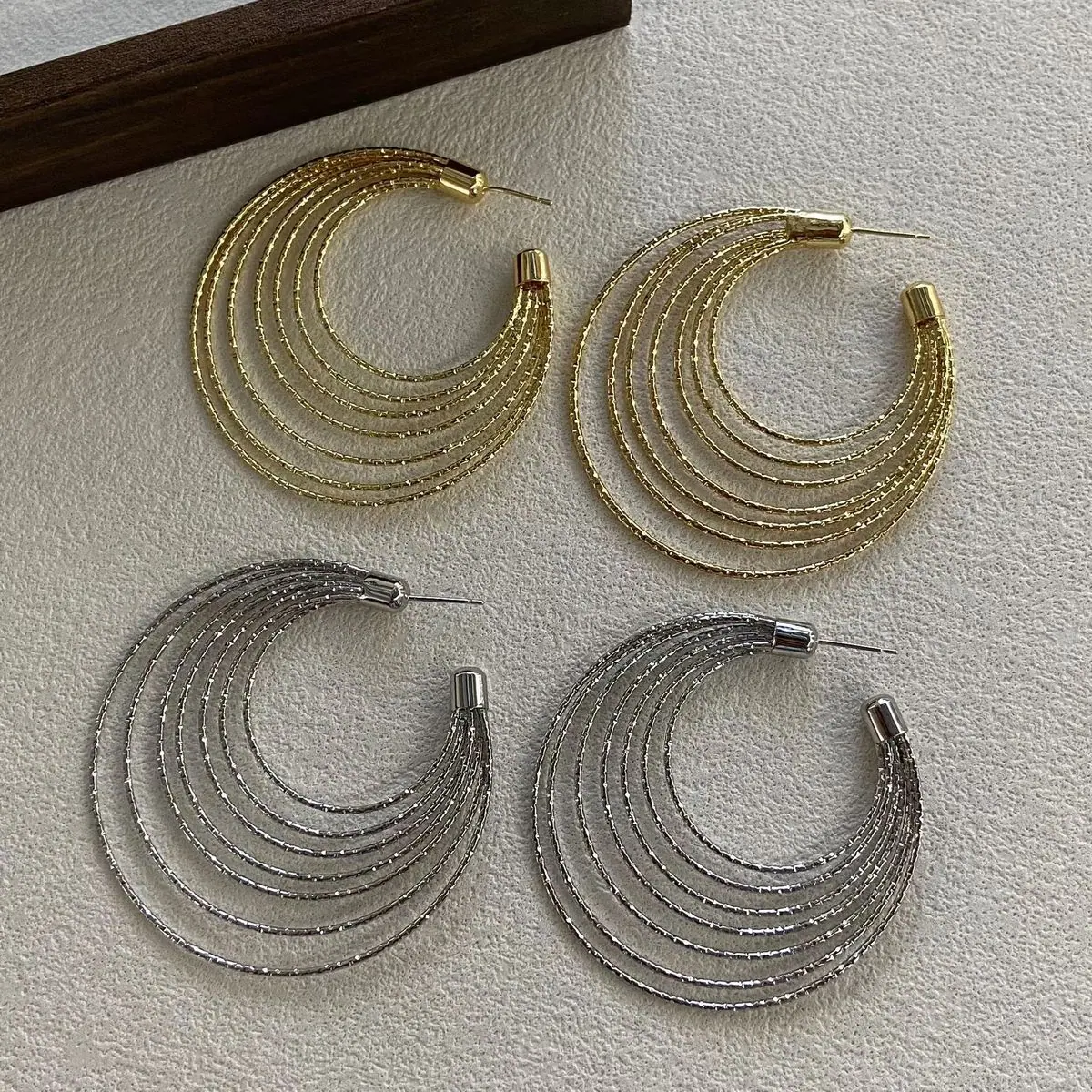 Two-Tone Layered Hoop Earrings (shot-4)