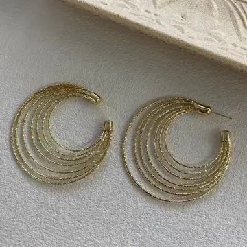 Two-Tone Layered Hoop Earrings — view 5