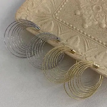 Two-Tone Layered Hoop Earrings — view 7