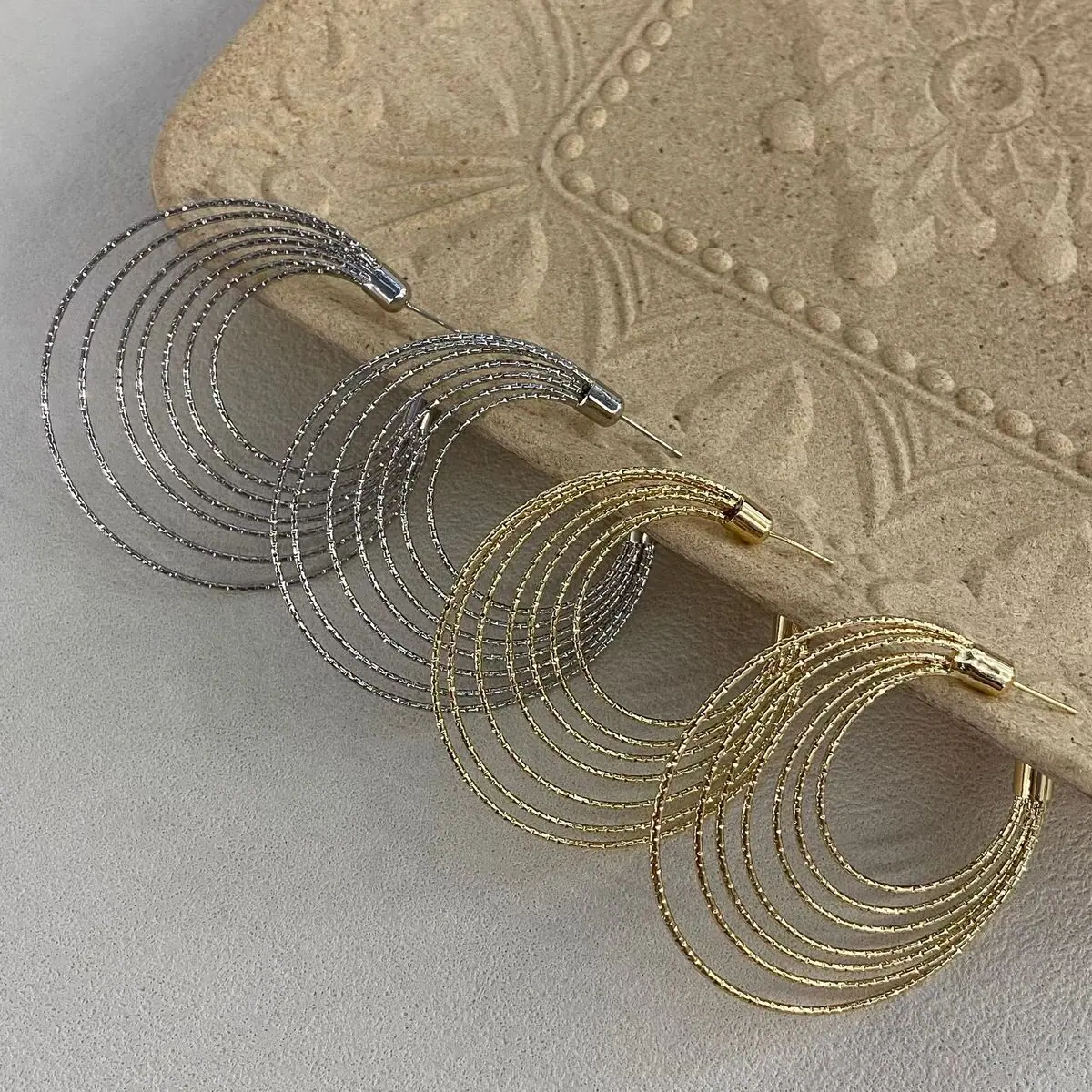 Two-Tone Layered Hoop Earrings (shot-7)