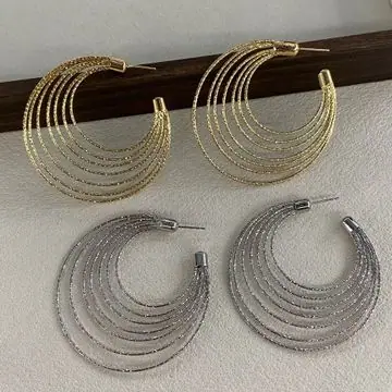Two-Tone Layered Hoop Earrings — view 8