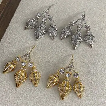 Two-Tone Leaf Drop Earrings — main view