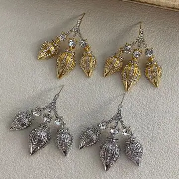 Two-Tone Leaf Drop Earrings — view 4