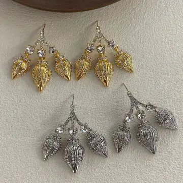 Two-Tone Leaf Drop Earrings — view 5