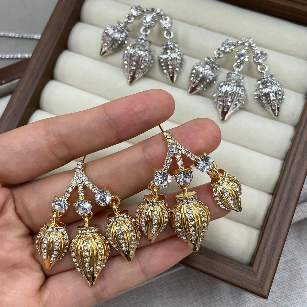 Two-Tone Leaf Drop Earrings (shot-6)