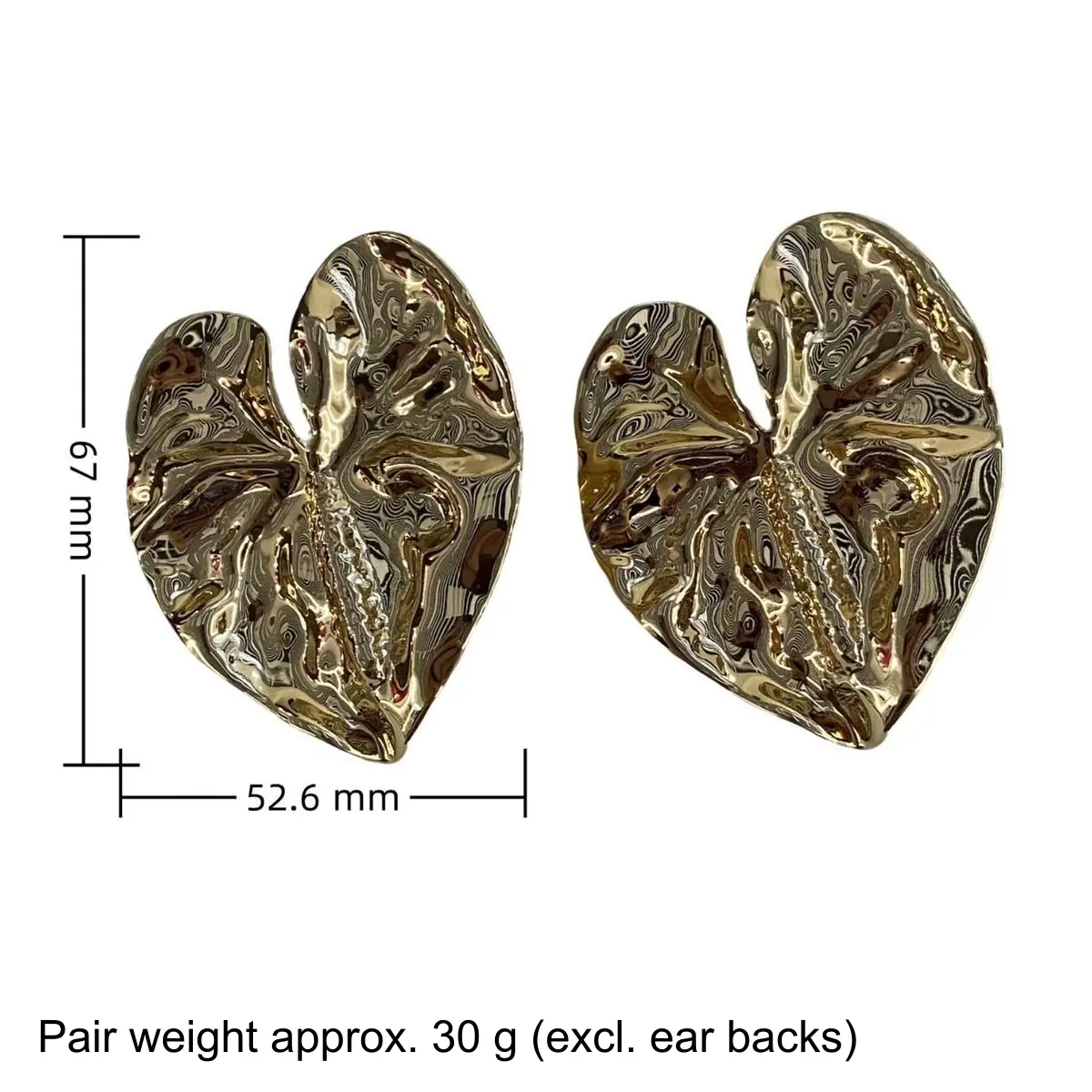 Two-Tone Leaf Stud Earrings (shot-7)