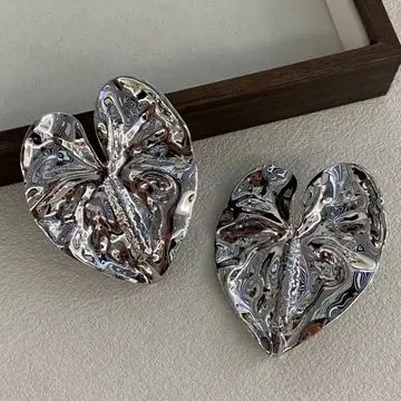 Two-Tone Leaf Stud Earrings — view 6
