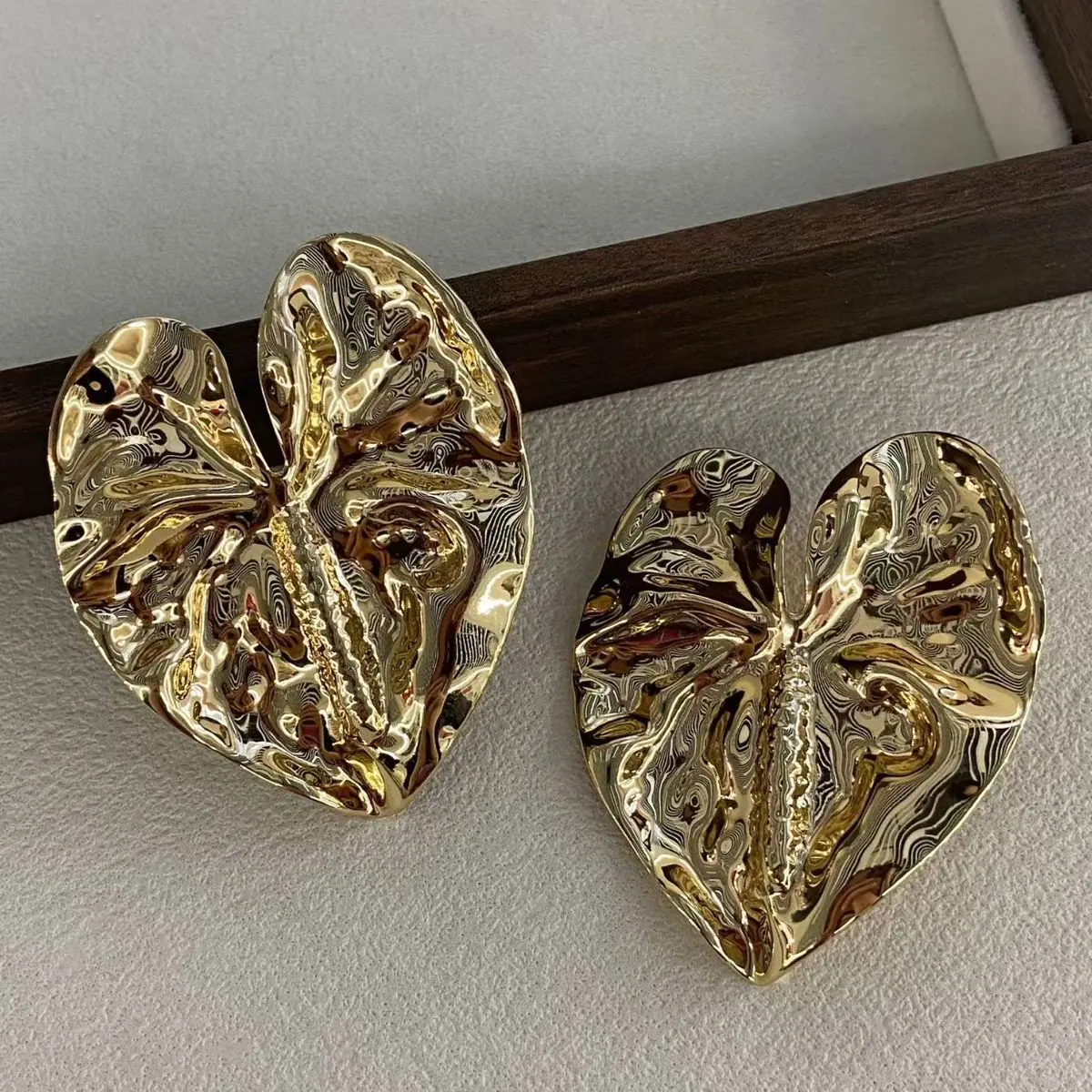 Two-Tone Leaf Stud Earrings (shot-6)