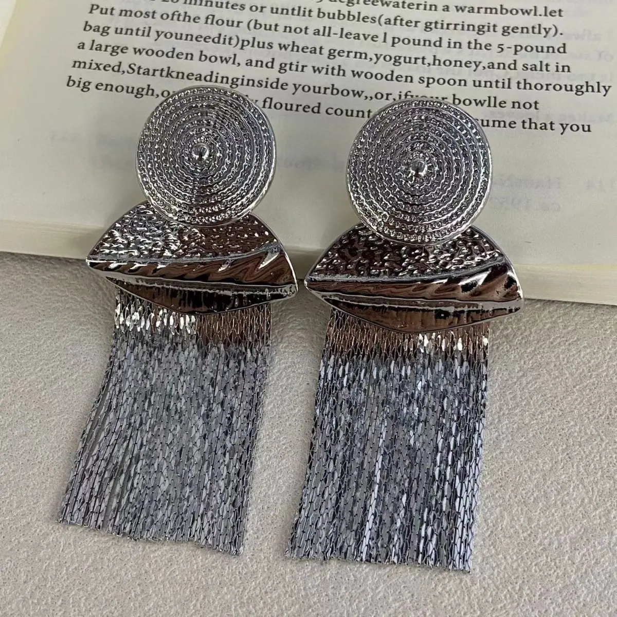 Two-Tone Long Tassel Earrings (shot-6)