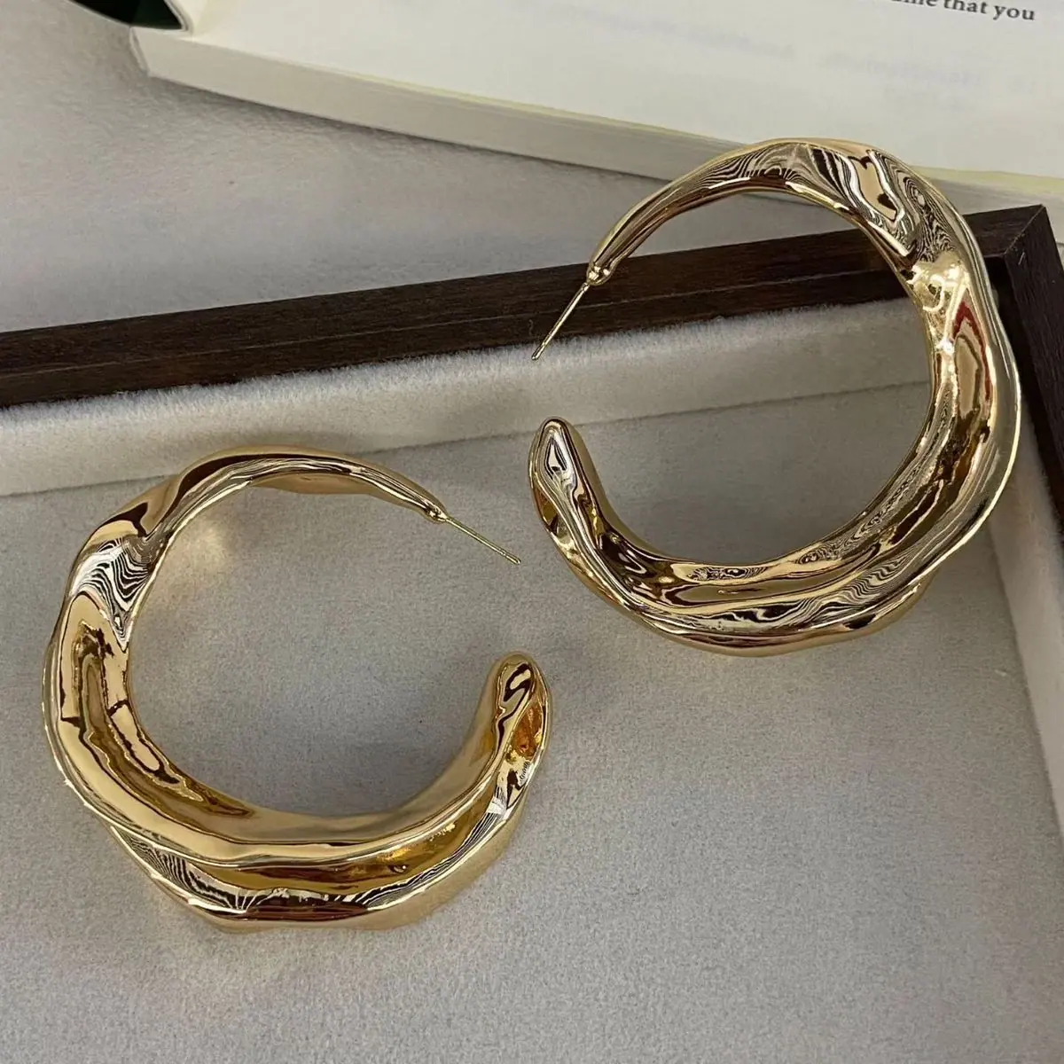 Two-Tone Open Hoop Earrings (shot-4)