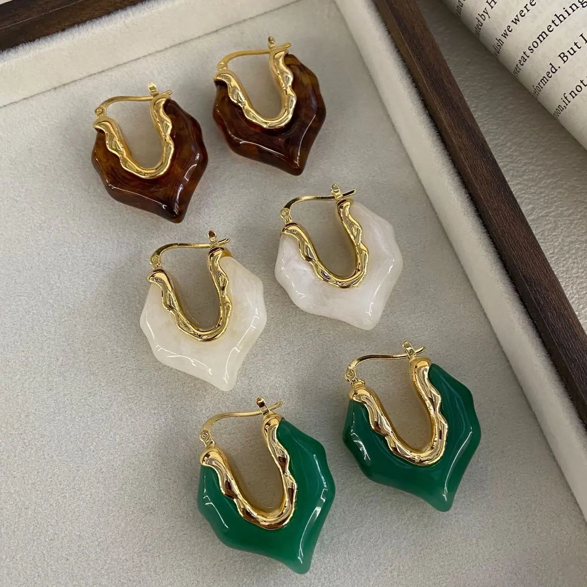 Two-Tone Oval Enamel Earrings (shot-3)