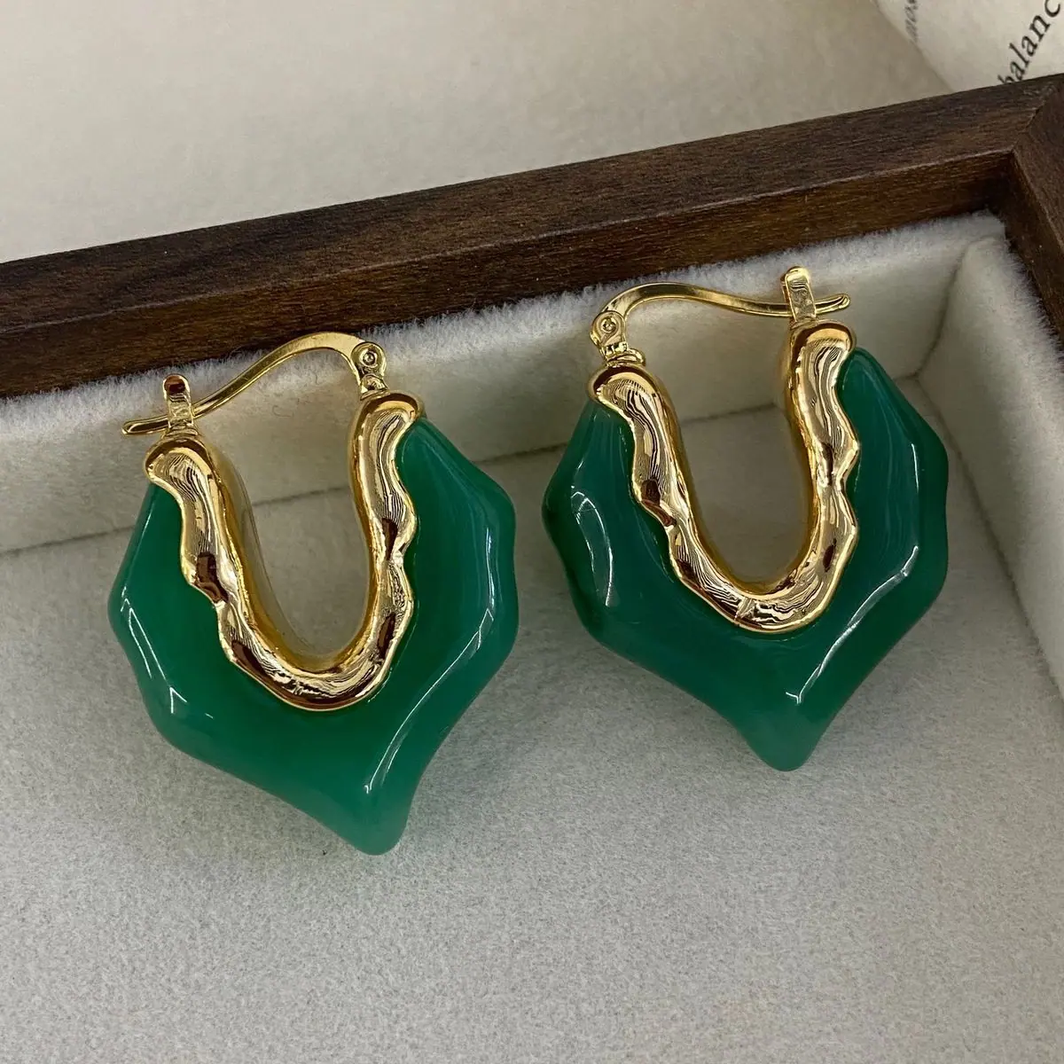 Two-Tone Oval Enamel Earrings (shot-5)