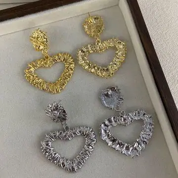 Two-Tone Pave Heart Earrings — view 4