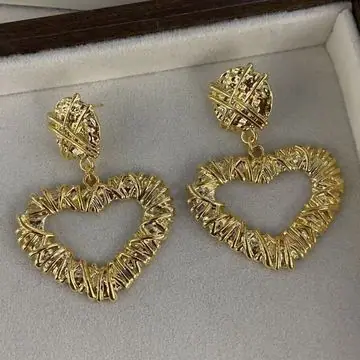 Two-Tone Pave Heart Earrings — view 5