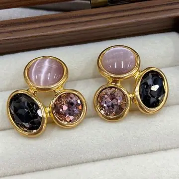 Two-Tone Pearl-Disc Drop Earrings — view 3