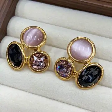 Two-Tone Pearl-Disc Drop Earrings — view 5