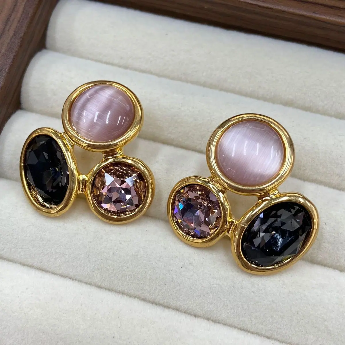Two-Tone Pearl-Disc Drop Earrings (shot-5)