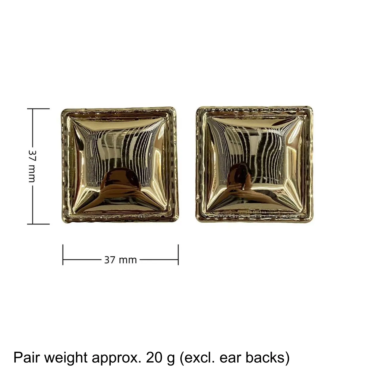 Two-Tone Puffed Square Earrings (shot-7)