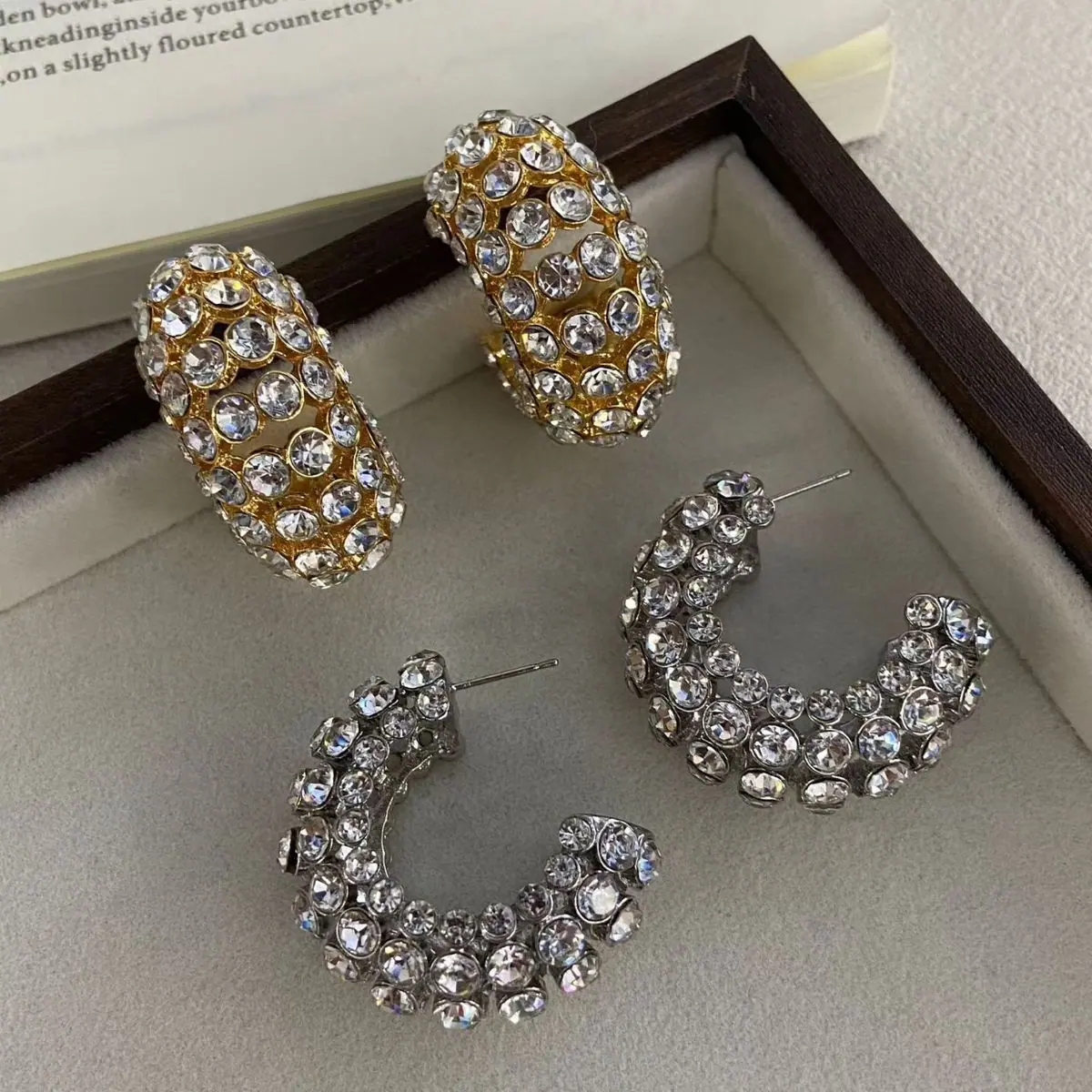 Two-Tone Rhinestone Cuff Bracelet (shot-3)