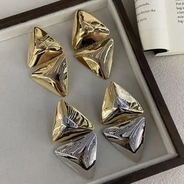 Two-Tone Sculptural Earrings — main view
