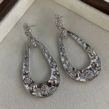 Two-Tone Teardrop Crystal Earrings — view 5