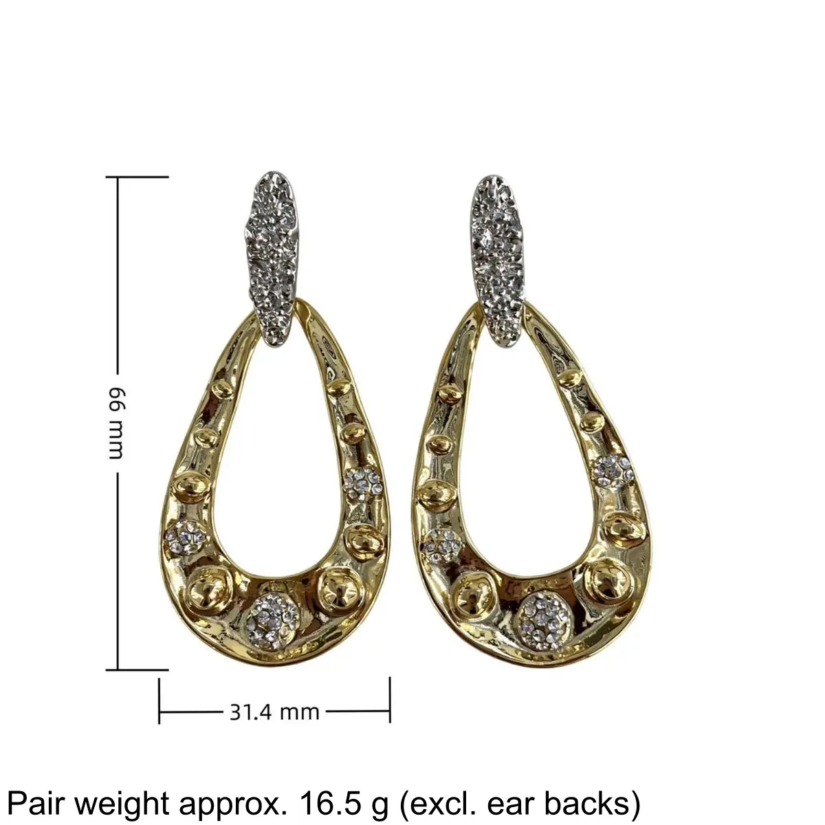 Two-Tone Teardrop Crystal Earrings (shot-6)