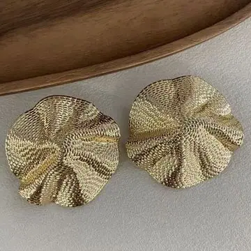 Two-Tone Textured Cup Stud Earrings — view 2